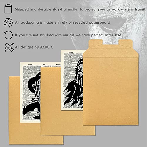 Vintage Horror Movie Newspaper Art Prints 8”X 10” Unframed 9Pcs F13223