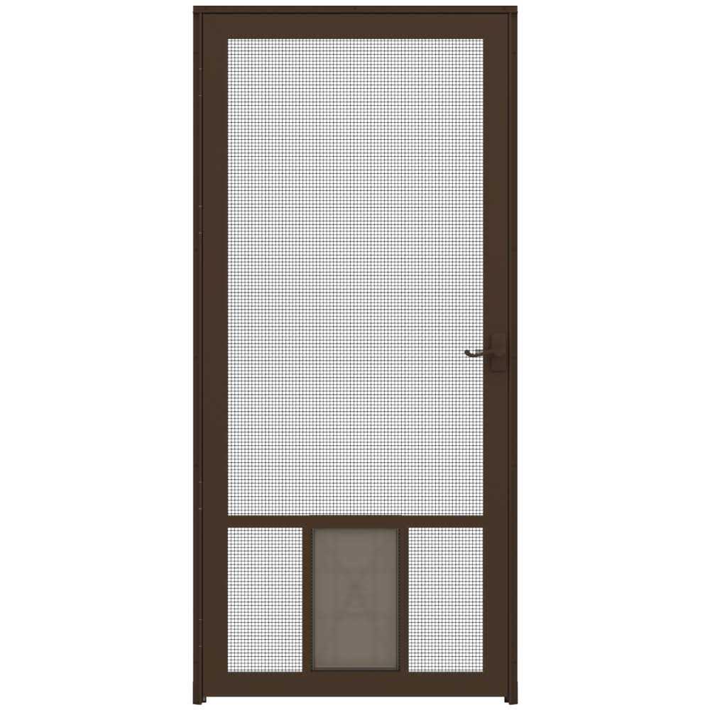 Brown Aluminum Hinged Screen Door F62162