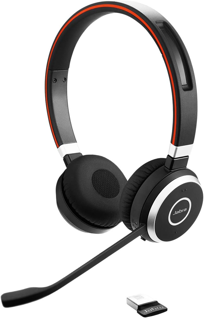Jabra Evolve 65 UC Wireless Headset Mono with Link 370 USB Adapter Bluetooth Headset K25211