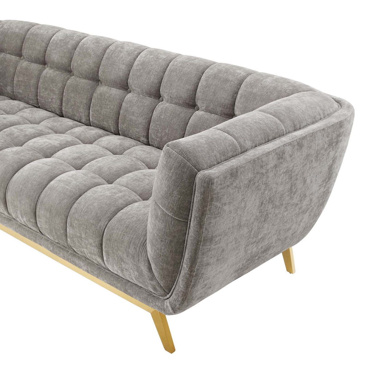 Light Grey Velvet Sofa I19994