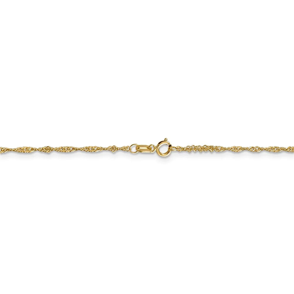 14kt Yellow Gold Singapore Chain 18 inch Lobster Clasp V794