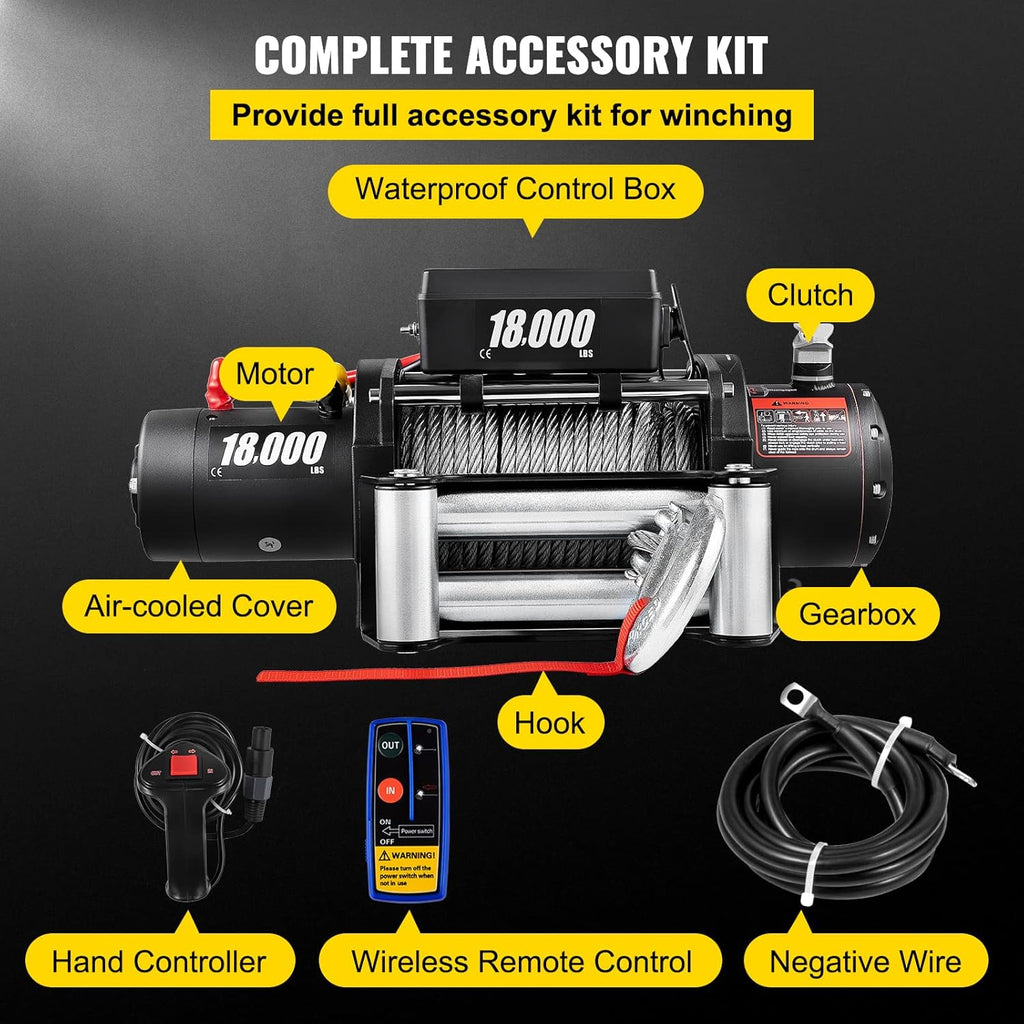 18000lbs 12V Electric Winch with Wireless Remote Control B897