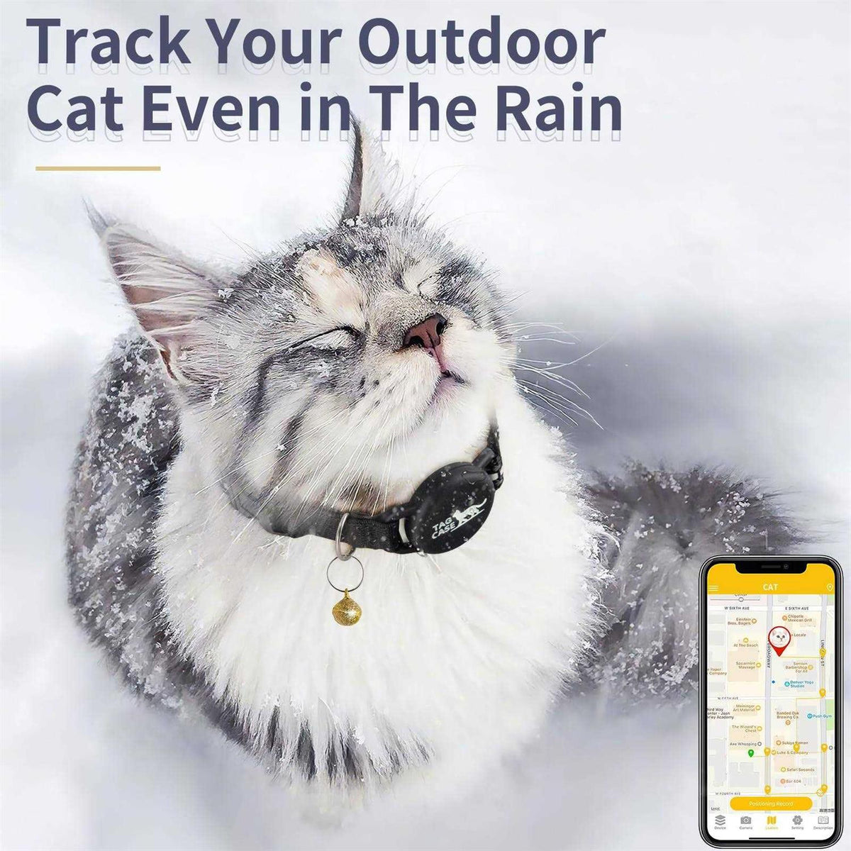 Reflective Cat Collar with Airtag Holder O389