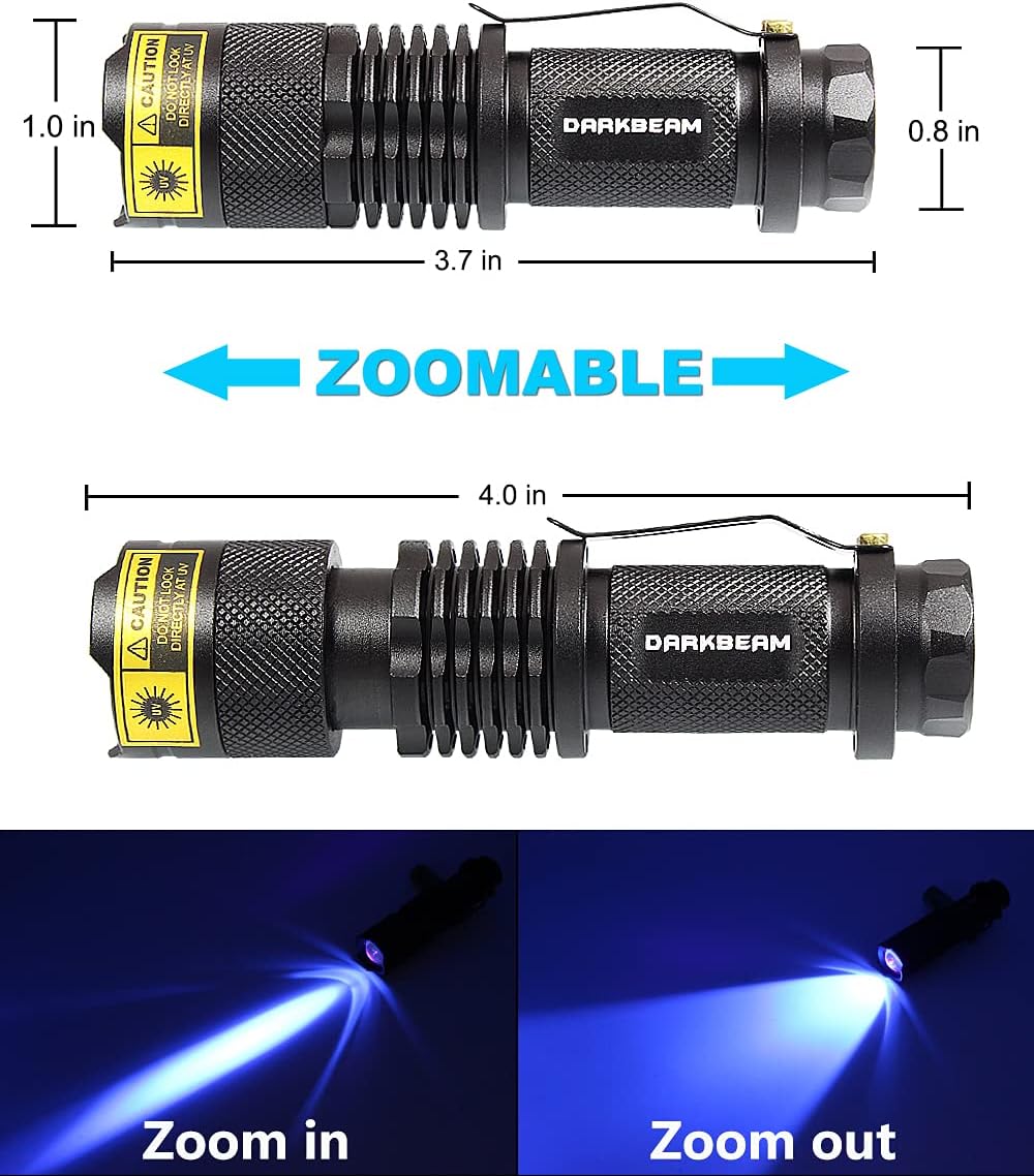 UV 365nm Blacklight LED Flashlight 2 Packs I682