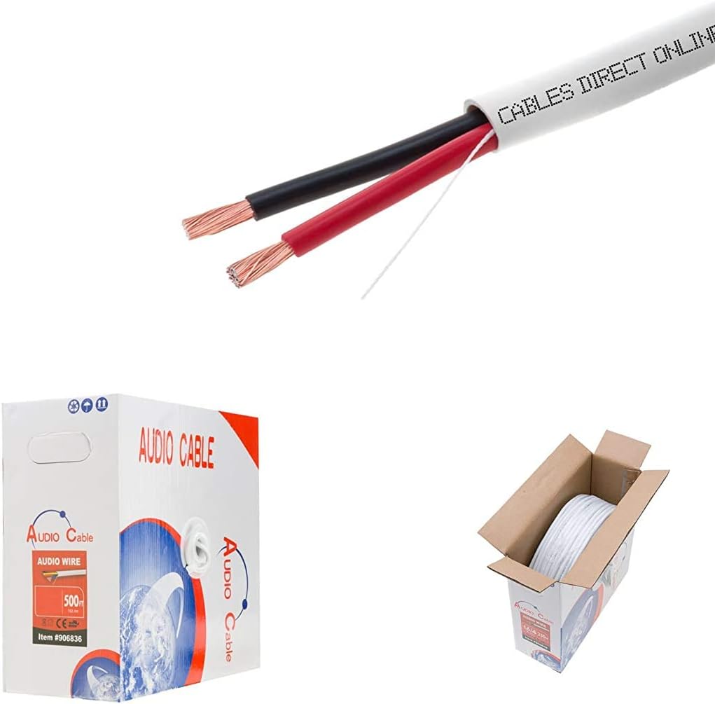 12AWG 2 Conductors CL2 Rated Loud Speaker Cable Wire, Pull Box Z384