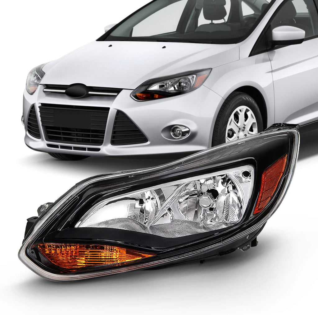 Black Trim Halogen Headlight Passenger Right Replacement Pack of 2 Z458