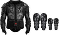 Black Adjustable Motorcycle Protective Jacket and Knee Pads Guard Gear N119012