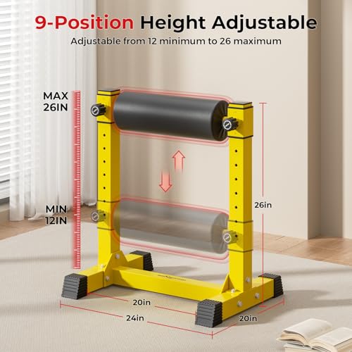 Bulgarian Split Squat Stand with 9 Adjustable Roller Heights H473