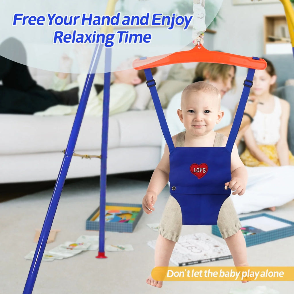 2-in-1 Toddler Swing Set and Baby Jumper Z49054