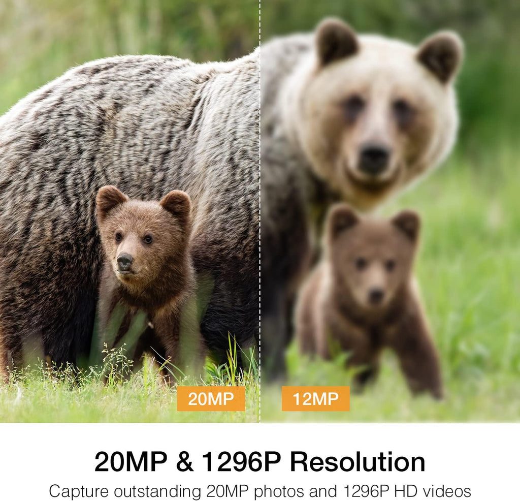 20MP 1296P WiFi Bluetooth Trail Camera with 940nm No Glow IR Night Vision Waterproof Q7380