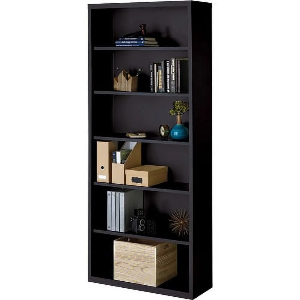 Black Steel 6 Shelf Bookcase Q261