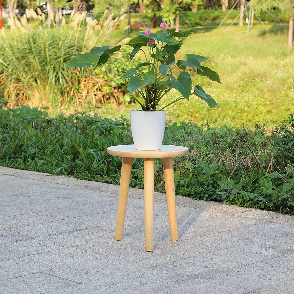 2 Pieces Small Round Solid Wood Side Table I1016