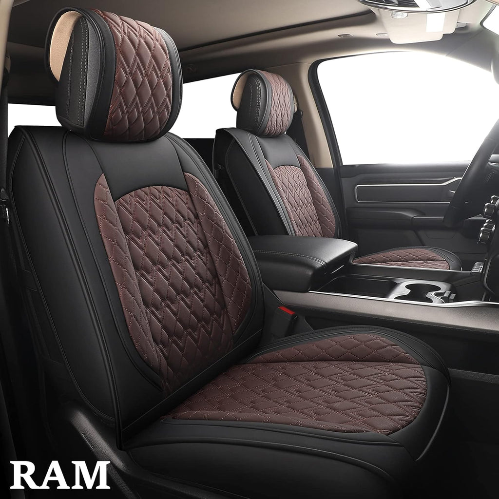 2 Pcs Front Waterproof Synthetic Leather Car Seat Covers U798498