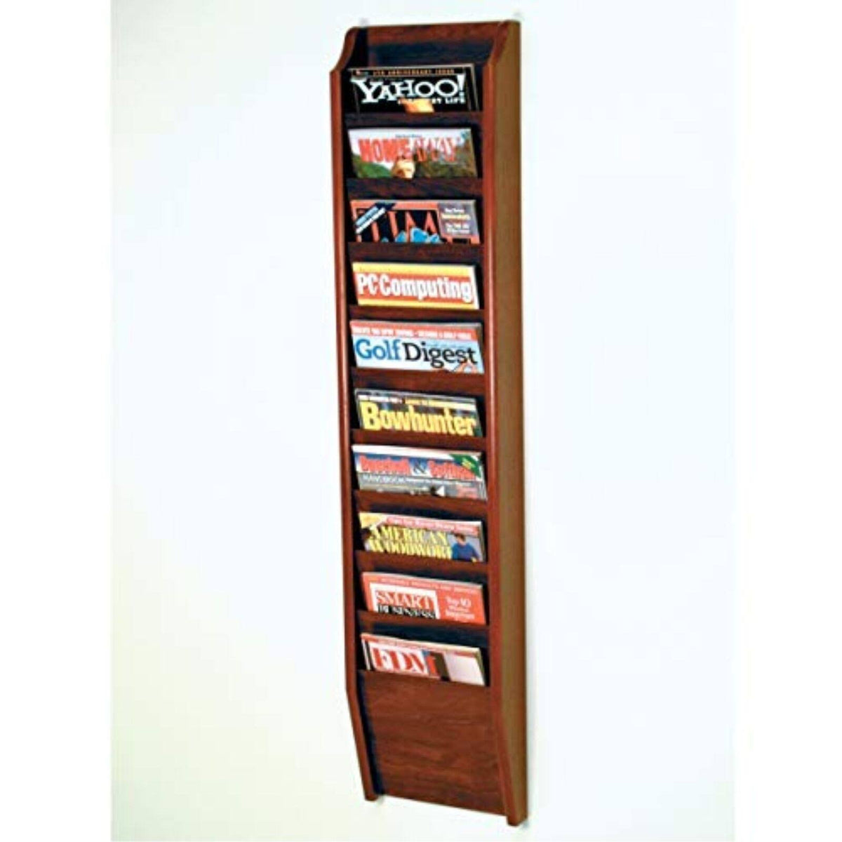 10 Pocket Wooden Magazine Rack B96906