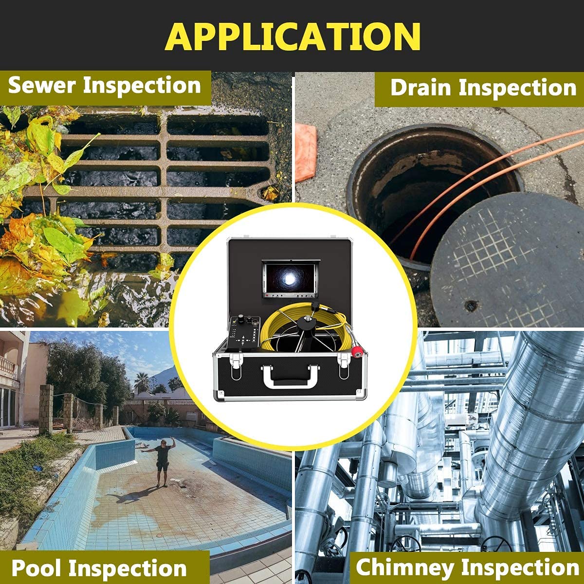 100ft Inspection Camera with 512Hz Sonde Transmitter and Receiver C222