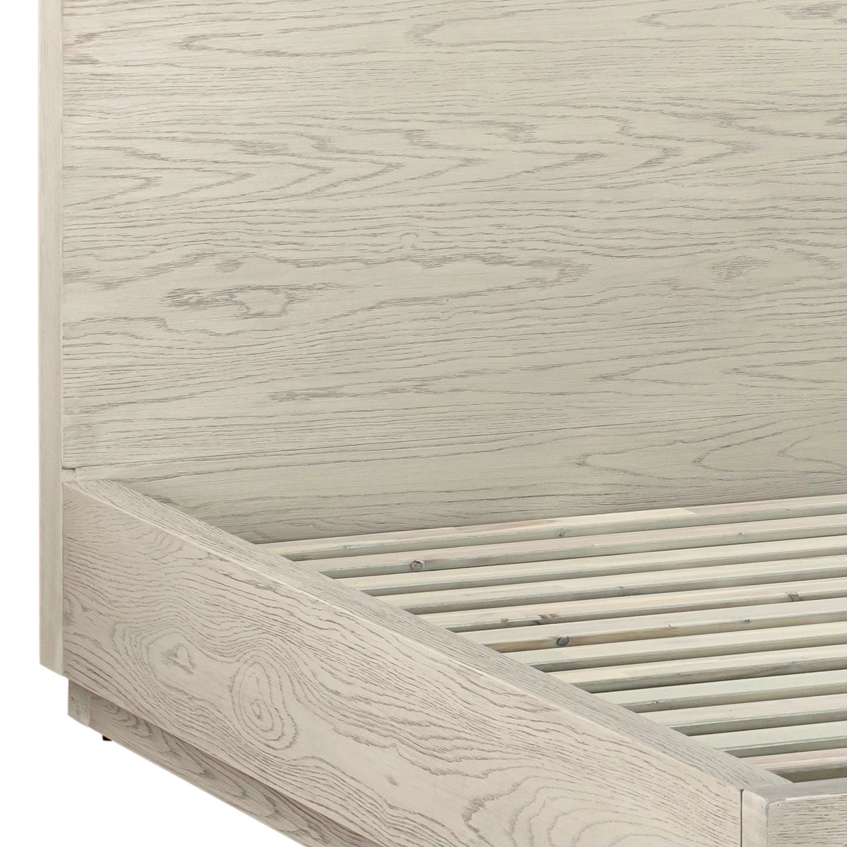 Grey Oak Wood Queen Platform Bed Frame L96302