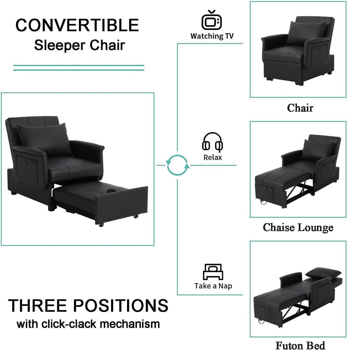 3 in 1 Folding Sofa Bed Chair E58297