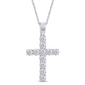 1/3 Round Cut Lab Created Moissanite Diamond Cross Tennis Pendant Necklace 14k Gold Over Sterling Silver Jewelry With 18" Chain E89419
