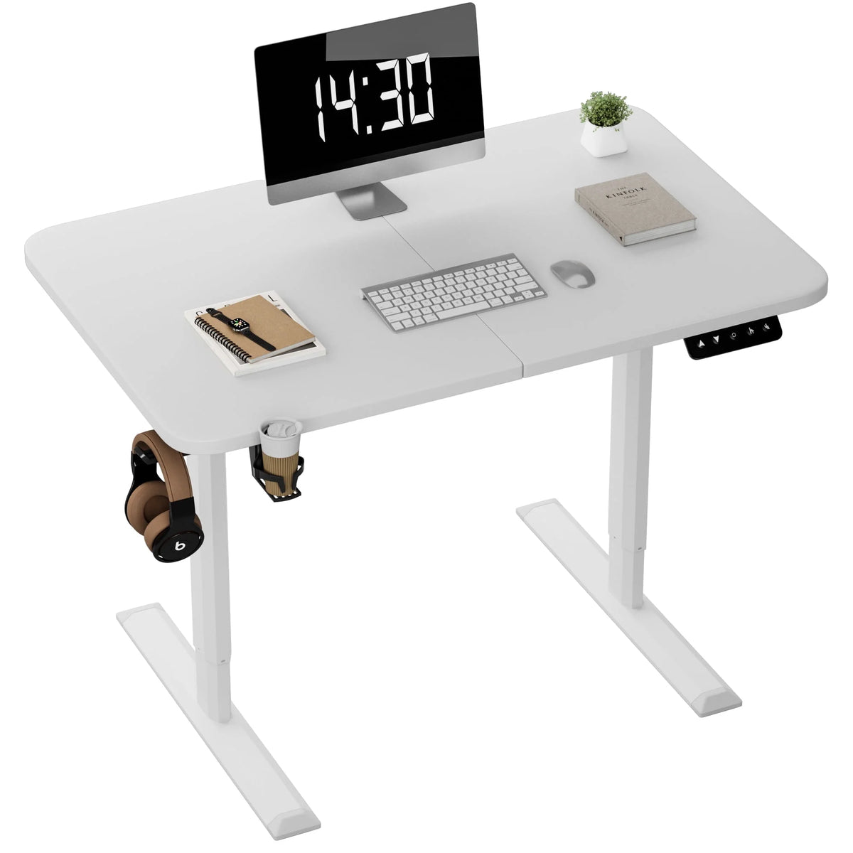Electric Height Adjustable Standing Desk, 43 inch White R91068