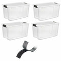 70 Quart Storage Box (4 Pack) with Tape Roll B4738