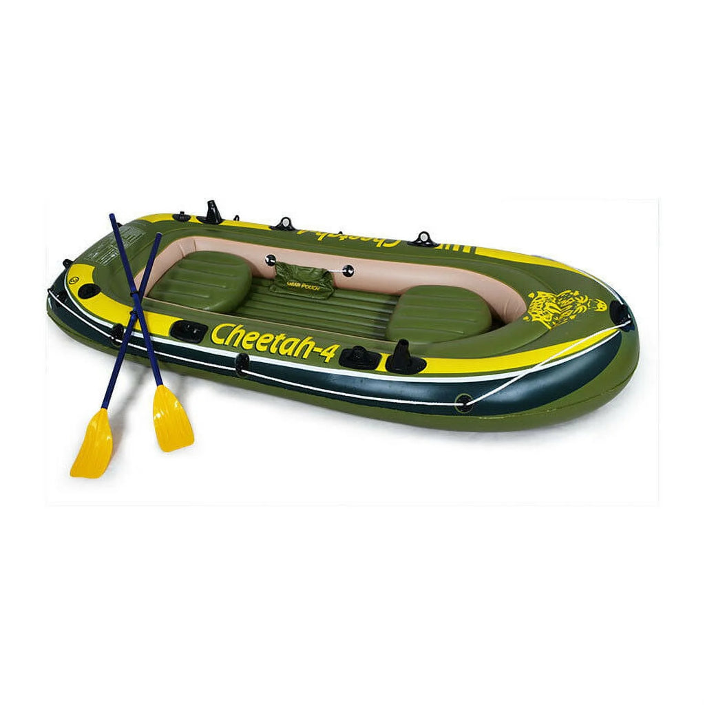 4 Person Inflatable Boat Raft Set with Oars & Air Pump Y449