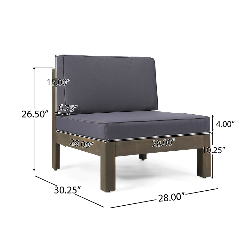 Acacia Wood 8 Seater Sectional Sofa Chat Set with Cushions B983