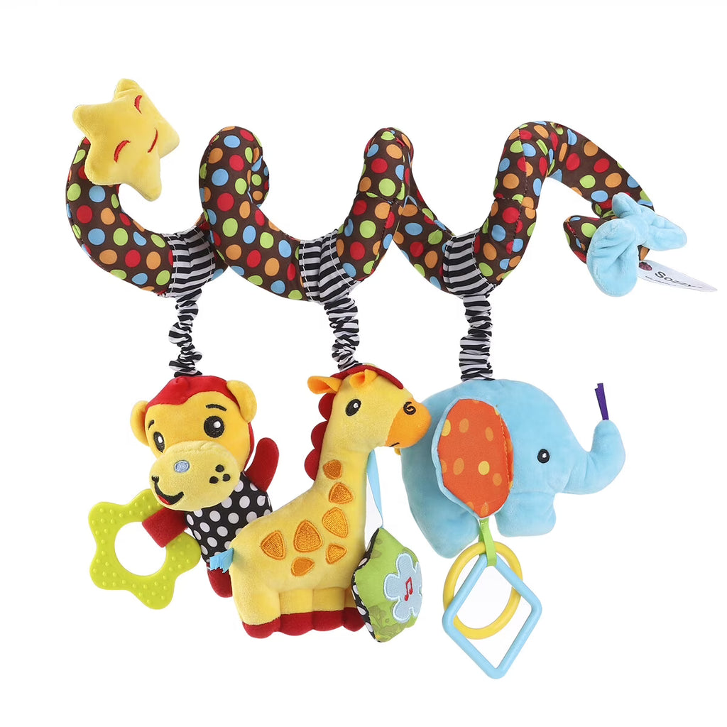Baby Stroller Wrap Around Toys Infant Car Seat Activity Spiral Plush Toy Y789