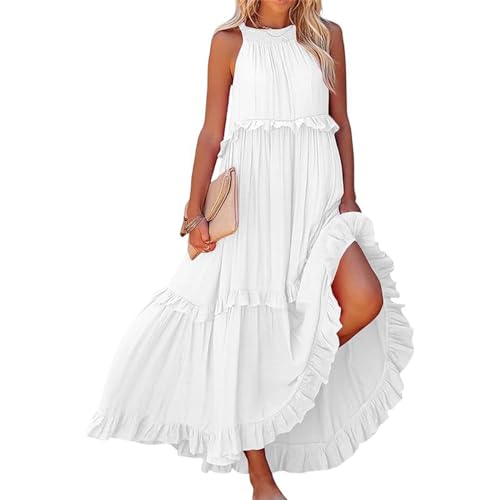 Casual V Neck Maxi Dress Floral Print Sundress S836267