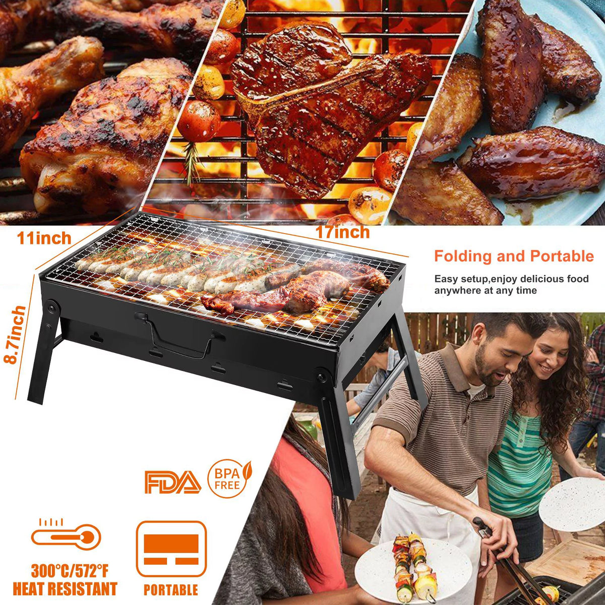 Portable Foldable Charcoal Grill M12141