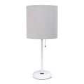 White Stick Lamp with Fabric Shade T895823
