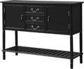 Solid Wood Console Table with 3 Drawers, 2 Cabinet and 1 Shelf P719