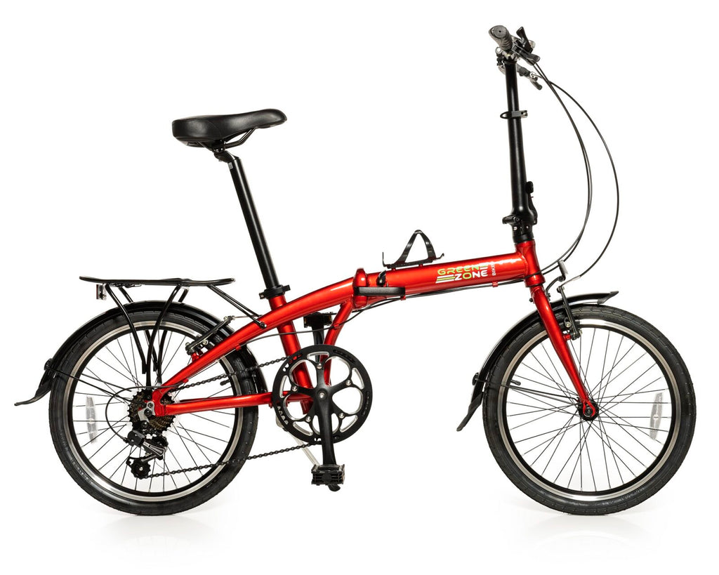 Red 20" Folding Bike with Alloy Frame and Carrying Bag T910
