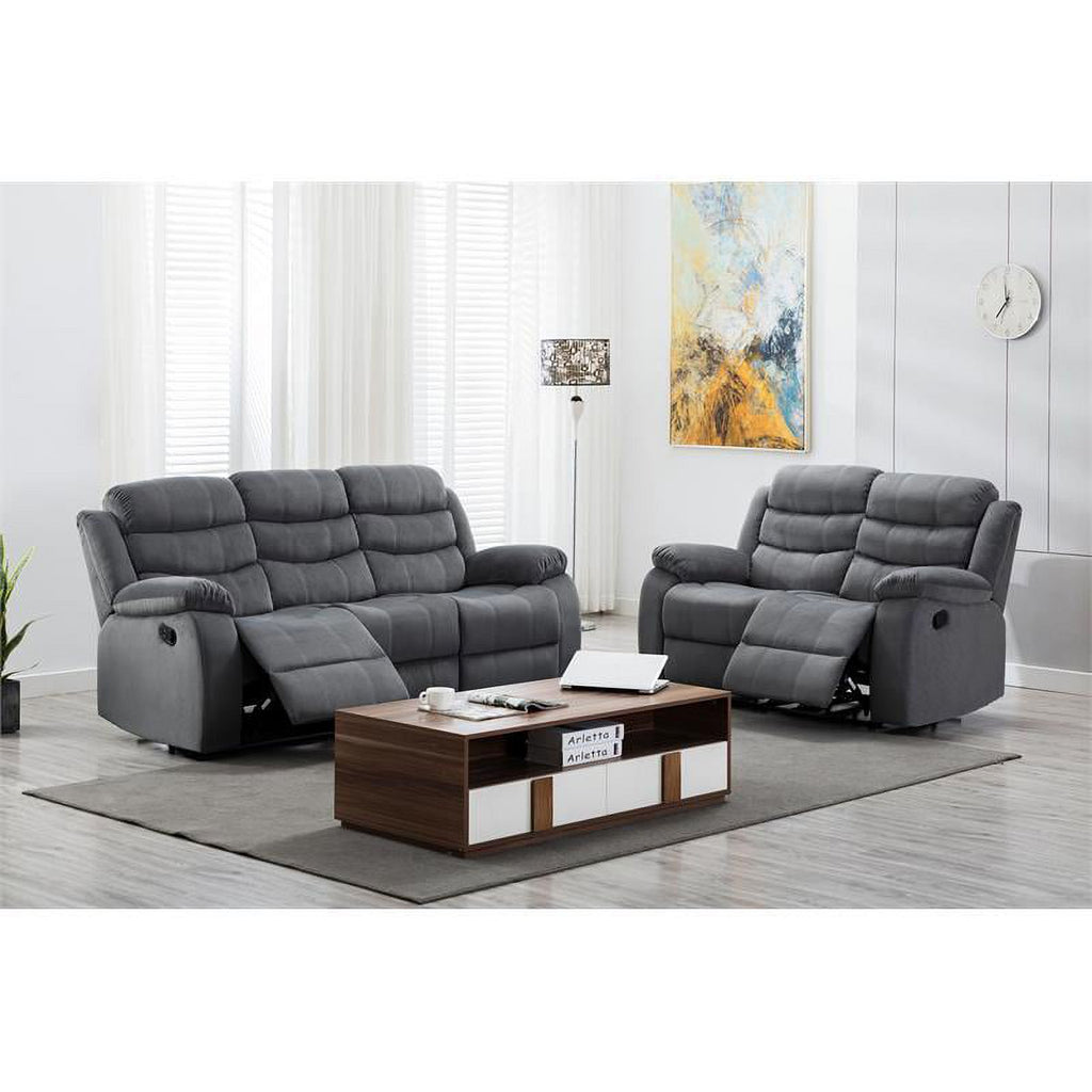 Gray Microfiber Loveseat R5345
