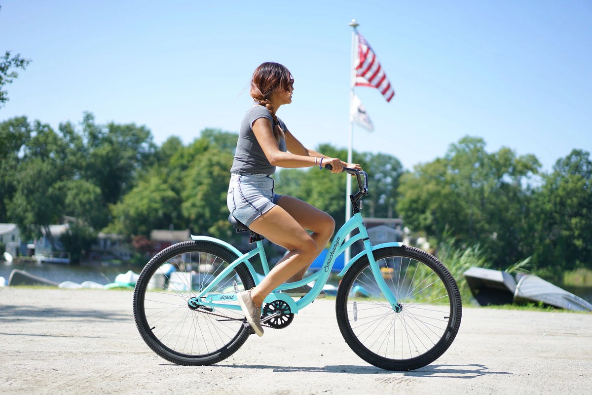 26 inch Blue Beach Cruiser Bicycle O8220