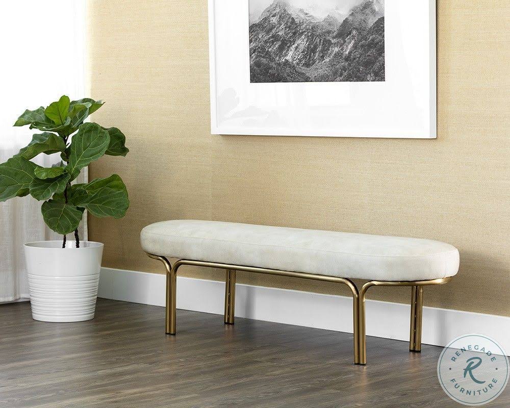 Cream Fabric Bench O54374