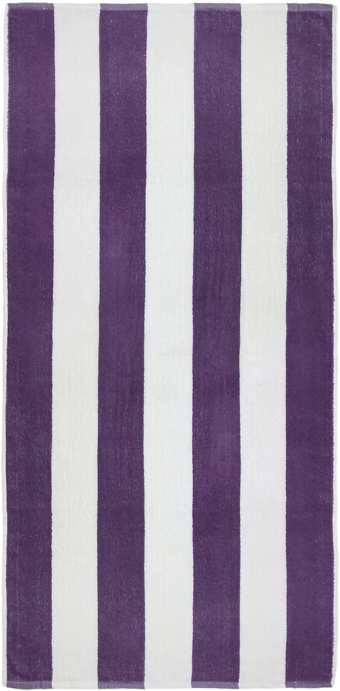 Cabana Stripe 36-Pack 30in x 60in Cotton Terry Beach Towel N827