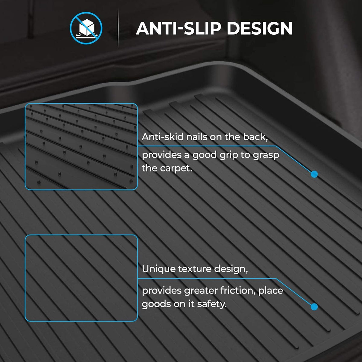 All Weather Black Cargo Trunk Liner Mat F77687