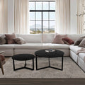 20 Inch Round Nesting Coffee Table Set Of 2 Mango Wood Z381329