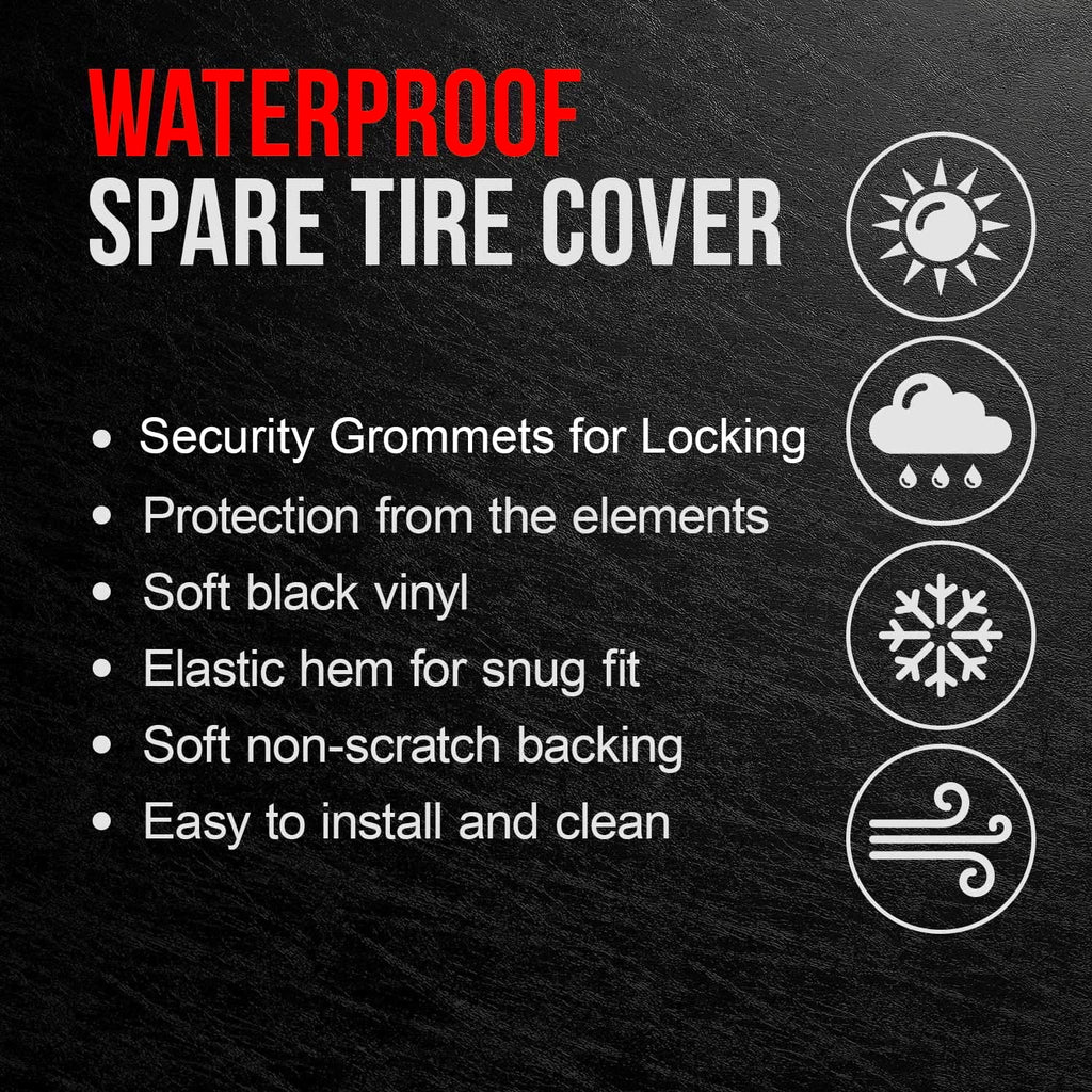 Black 28 Inch Tire Covers L130990