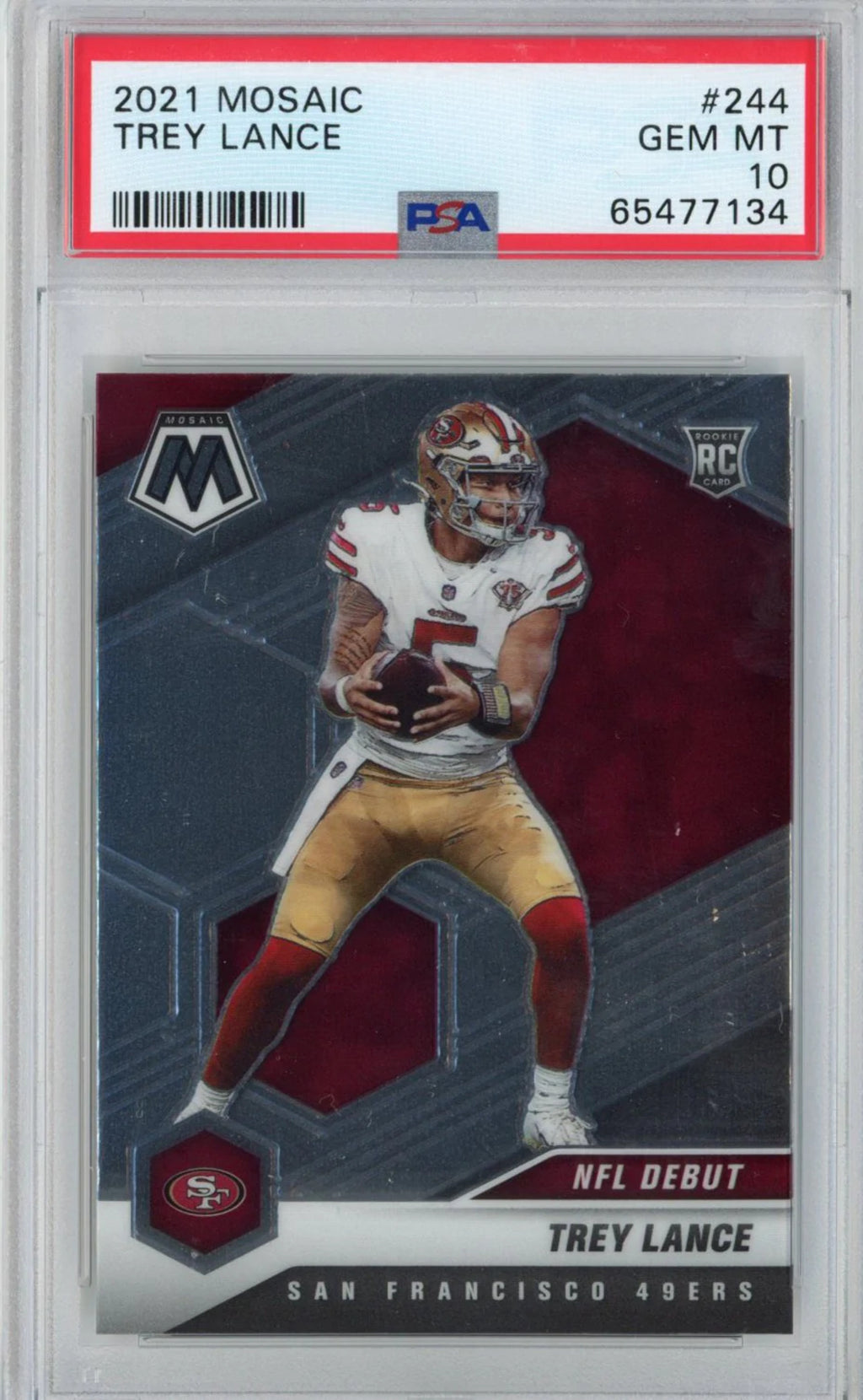 2021 Panini Mosaic Trey Lance #244 Rookie RC Football Card PSA 10 Gem Mint M92864