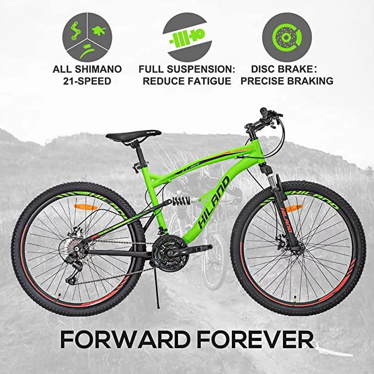 Full-Suspension 21 Speeds 26 Inch Wheels Mountain Bike W533