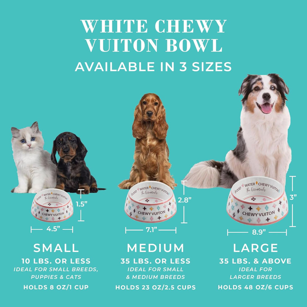 White BPA-Free Non-Skid Dog Bowls with Placemat, Case of 2 O364