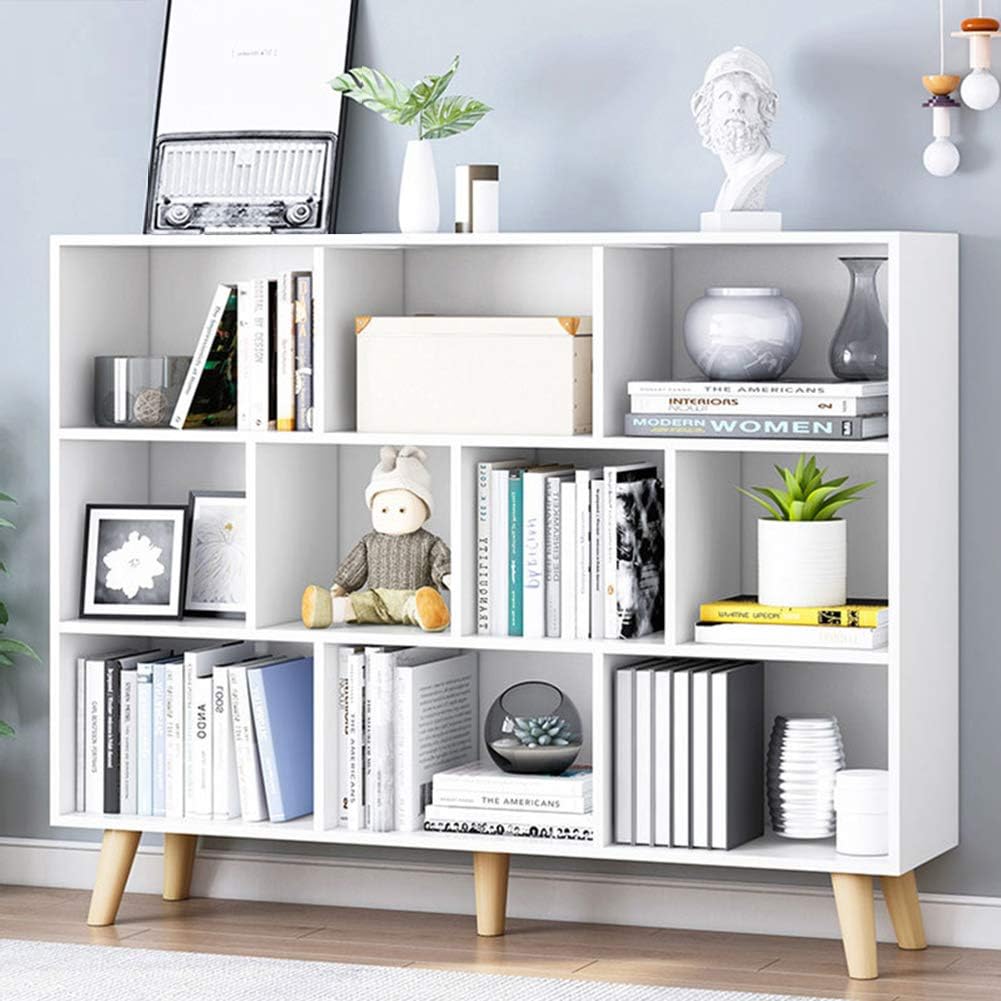 Warm White 3-Tier 5 Cube Wooden Bookshelf O367
