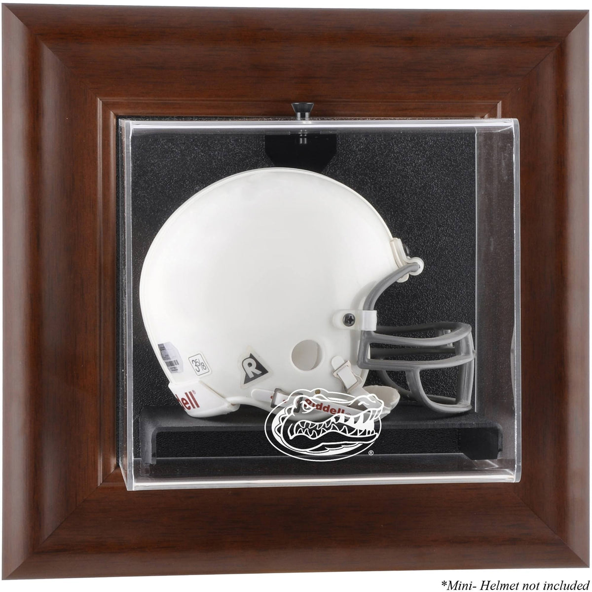 Brown Framed Wall-Mountable Mini Helmet Display Case Y6409
