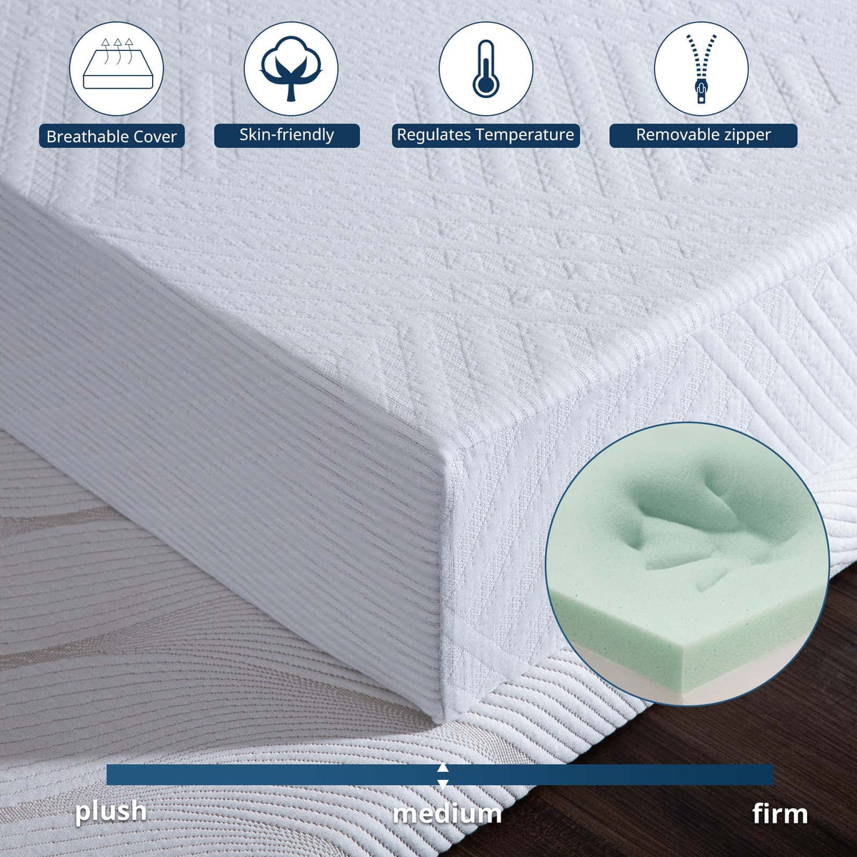 6 Inch Medium Firm Memory Foam Mattress H74628