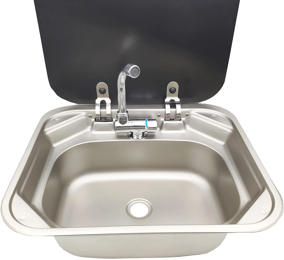 Single Bowl Stainless Steel Kitchen Basin Sink with Tempered Glass Lid B8885