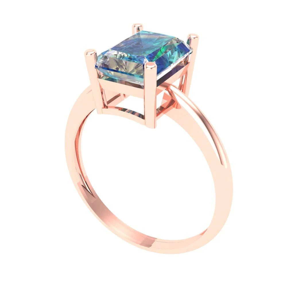 18K Rose Gold Solitaire Ring SZ 6.75 P57575