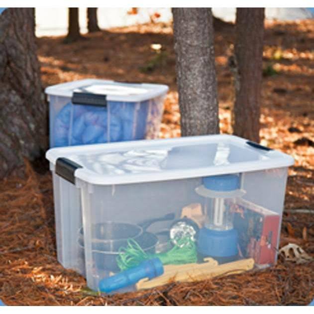 70 Quart Storage Box (4 Pack) with Tape Roll B4738