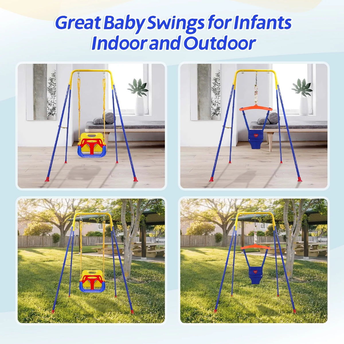 2-in-1 Toddler Swing Set and Baby Jumper Z49054