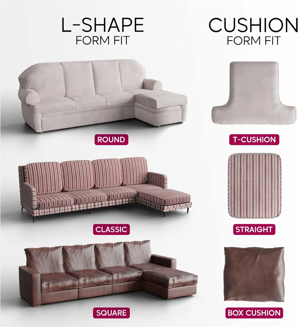 Blue Right-Facing Chaise Sectional Sofa Slipcover Z9018